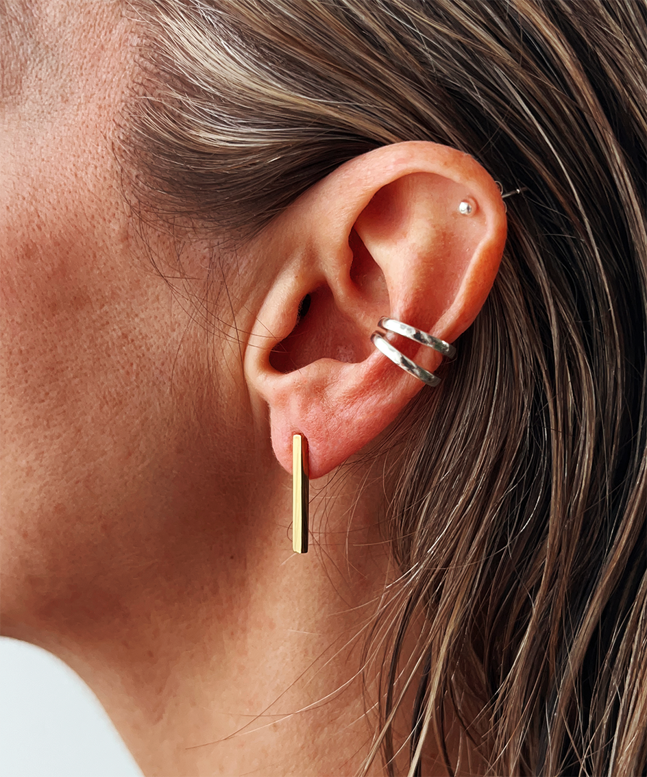 CRUX gold earrings- Midi