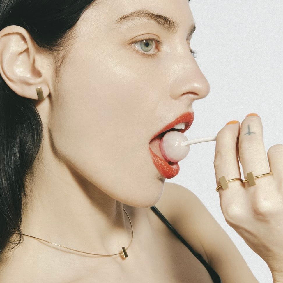 MASS gold earrings -Mini