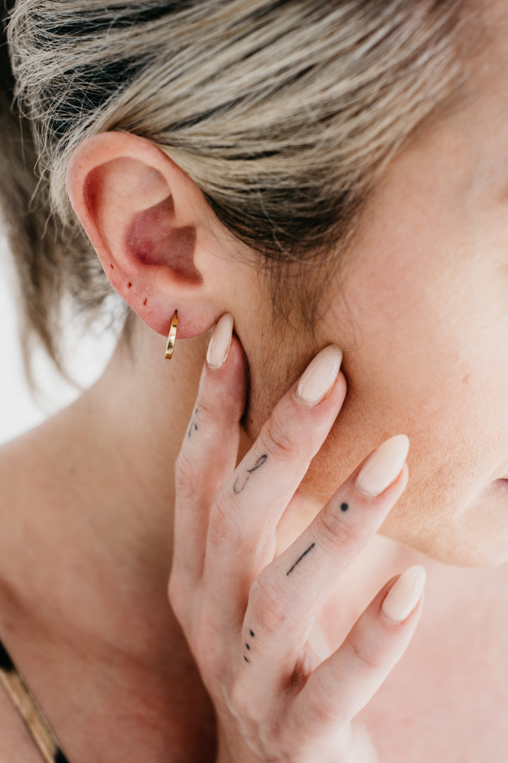 CRUX gold hoops- Mini