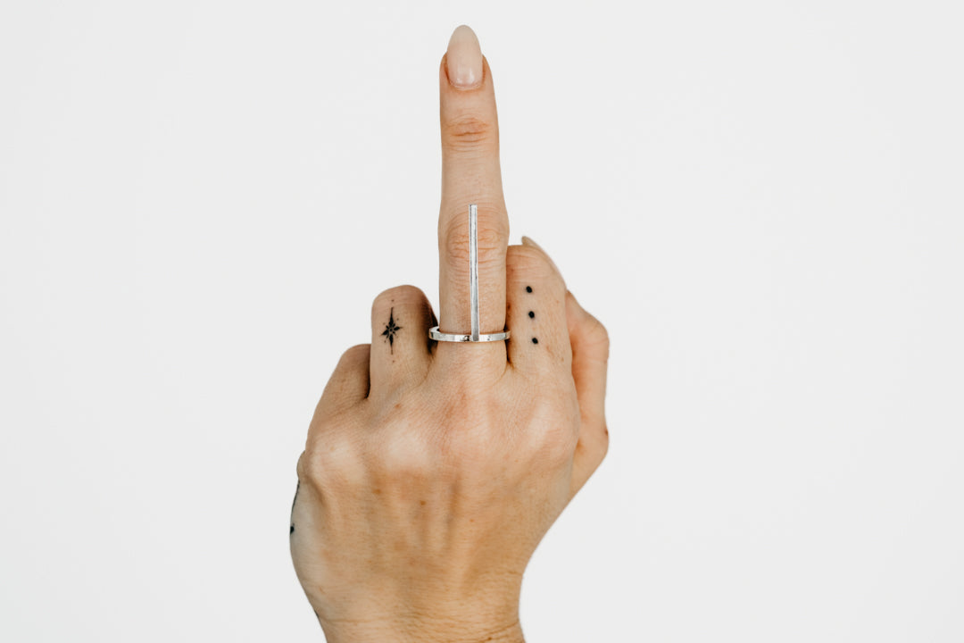 CRUX sterling silver vert ring- Midi