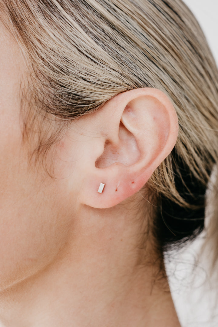 CRUX sterling silver square studs