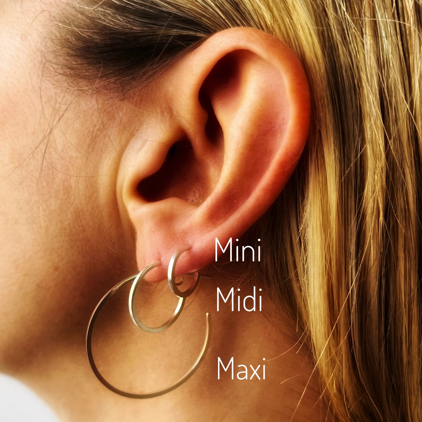 CRUX sterling silver slim hoops- Midi