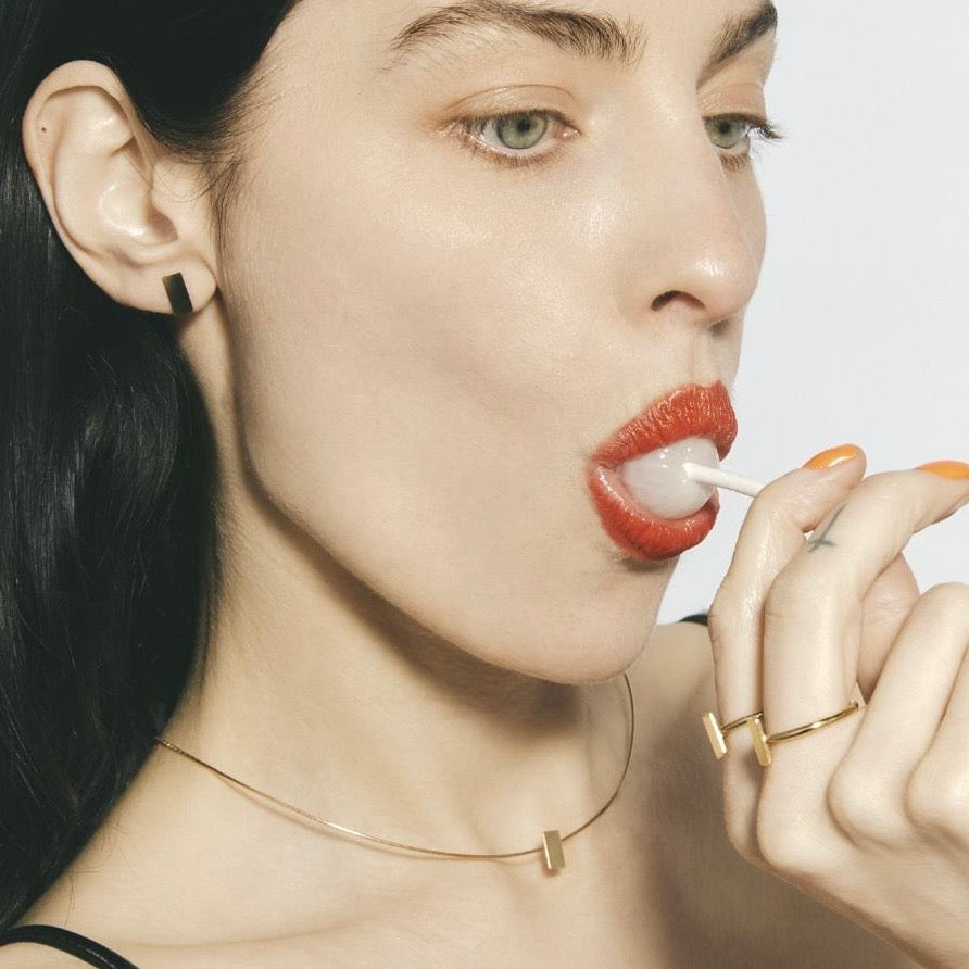 MASS gold earrings -Mini