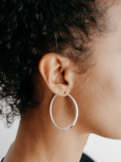 CRUX sterling silver hoops XL