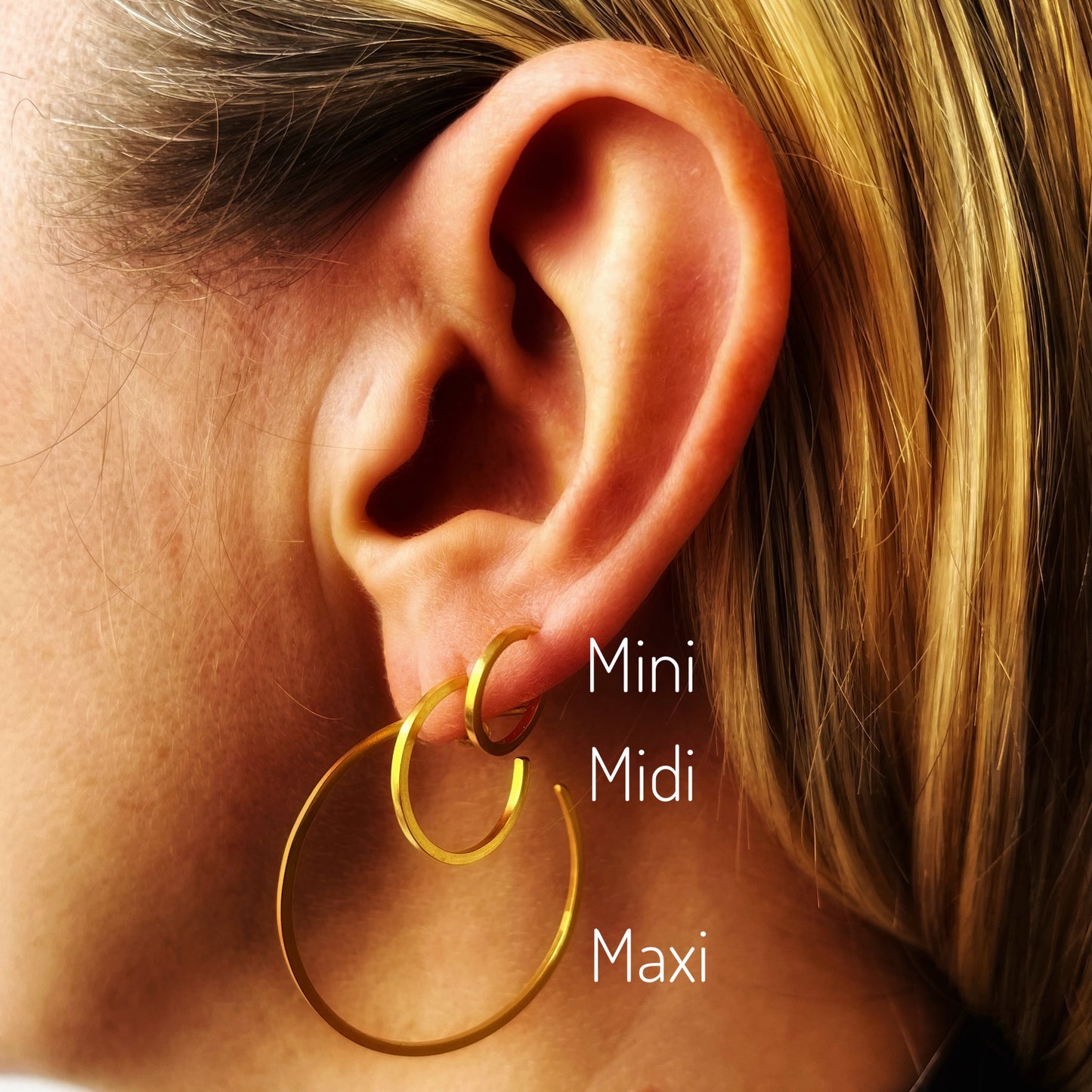 CRUX gold slim hoops- Midi