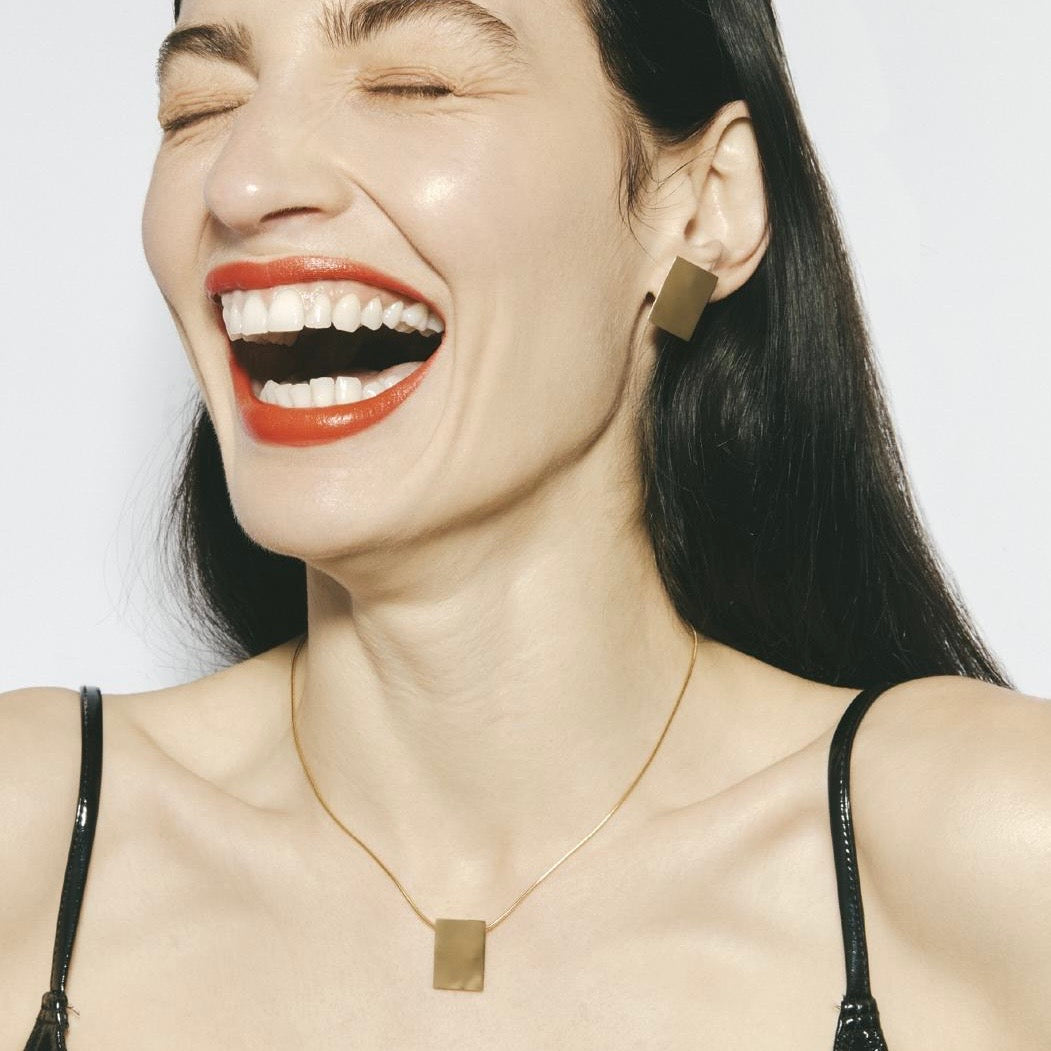 MASS gold earrings -Midi