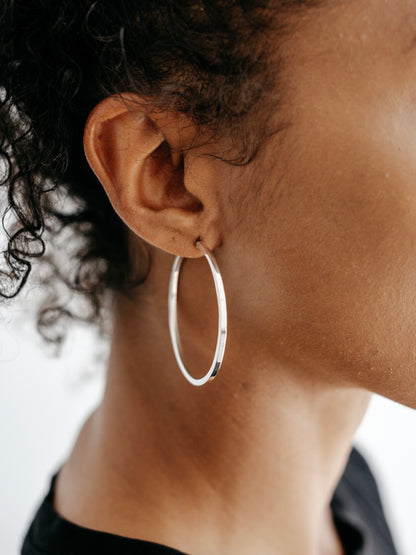 CRUX sterling silver hoops XL