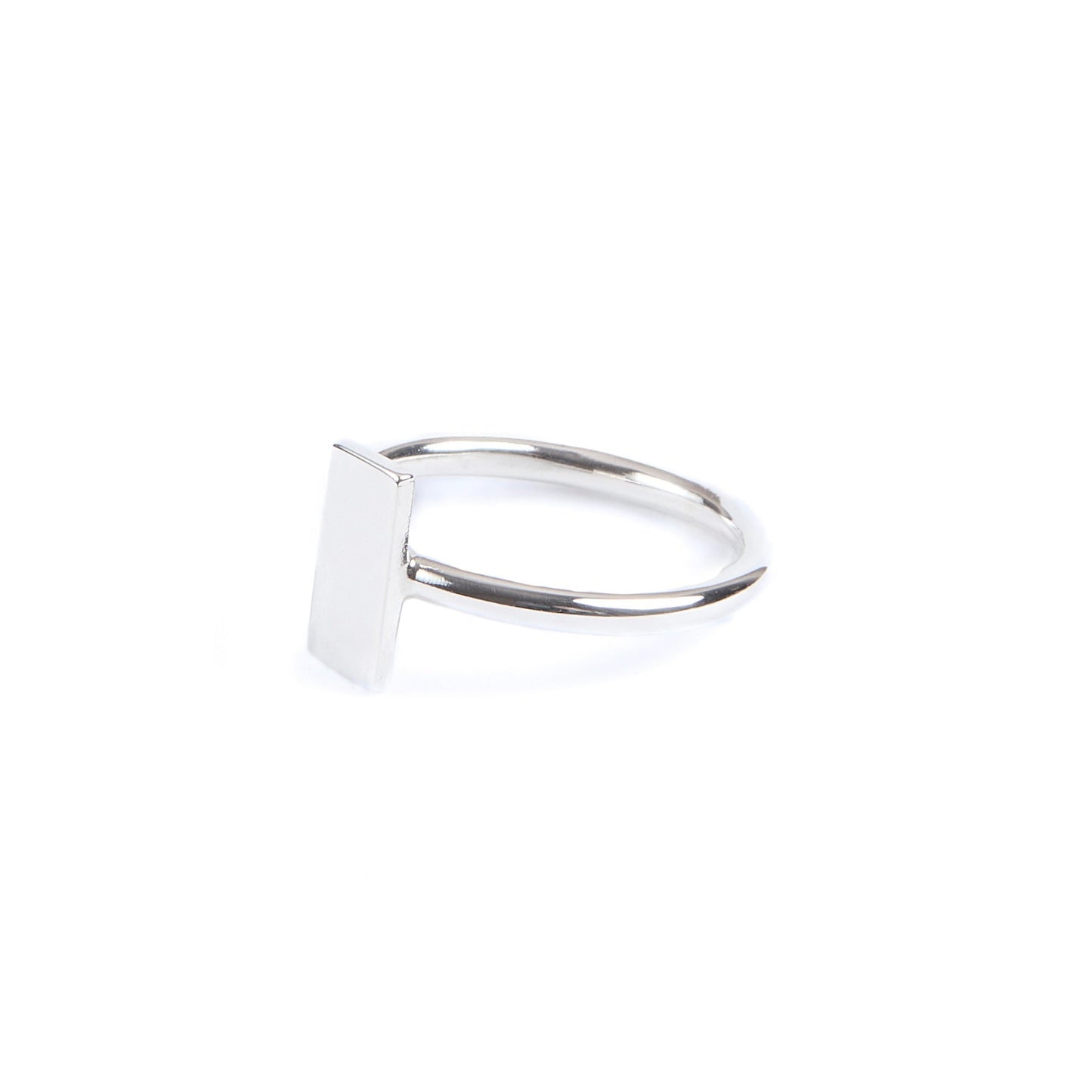 Silver ring on a white background