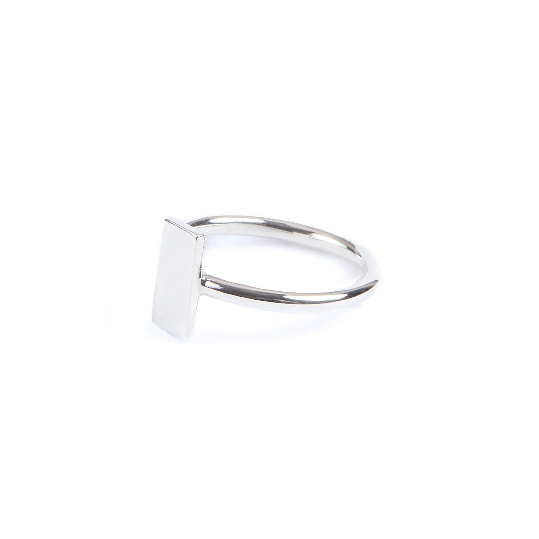 Silver ring on a white background